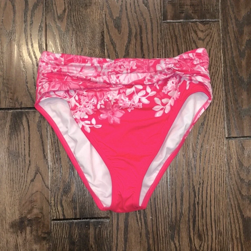 Lilly Pulitzer pink floral bikini bottoms size 10